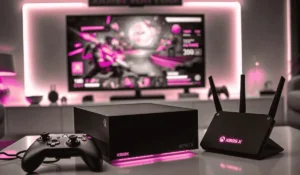 Gamer adjusting Xbox Series X settings to reduce lag and improve low-latency performance for smoother online gameplay