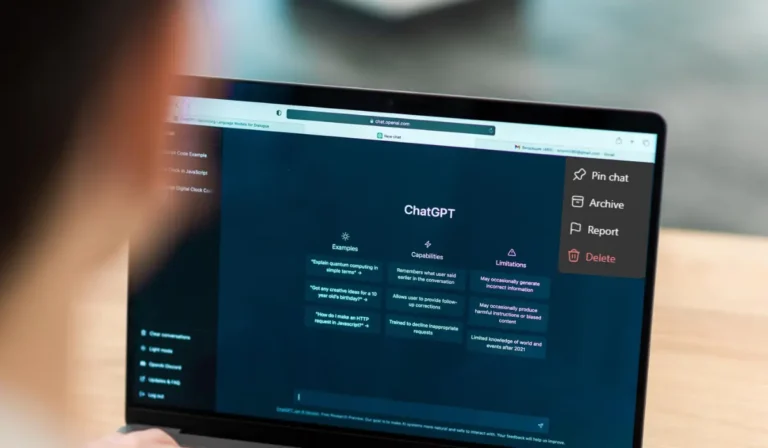 AI chatbot conversation archive showing saved and deleted chat history options on a screen