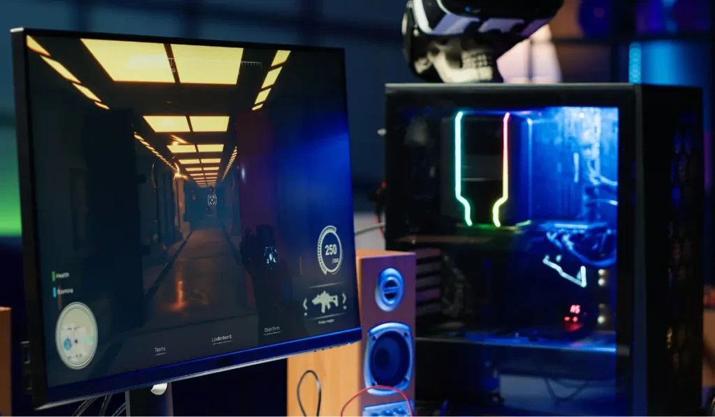 Gaming PC setup showing high-end components optimized for 8K gaming performance.